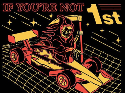 You're Last clothing fashion merchandise nascar race race car reaper skull t shirt vintage