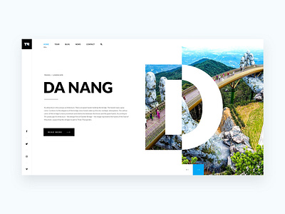 Travel Blog #2 blog blue clean design flat landing page travel web