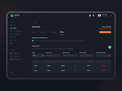 Crypto Custody 2 assets crypto dashboad design interface services sketch ui