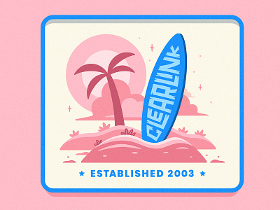 Clearlink Spring Line - 2 beach board clearlink illustration night ocean palm summer surf surfing tree utah warm