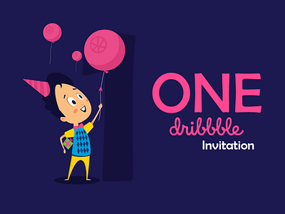 1X Dribble Invitation consept dribbble graphicdesign illustration invitation vector