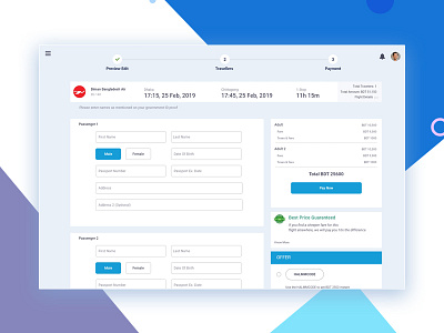 Flight Booking UI air ticket