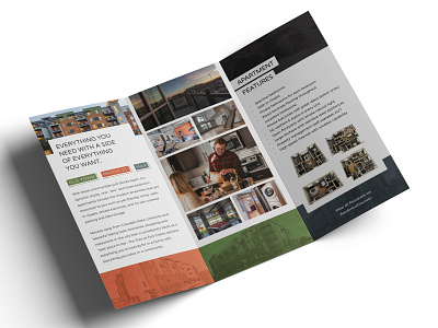 The Flats Apartments Trifold Brochure apartment brochure apartment marketing brochure design trifold brochure