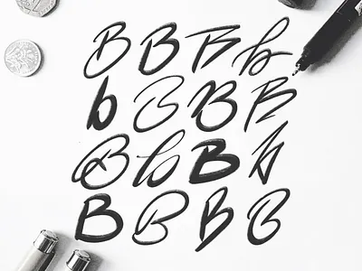 Letter B calligraphy design font lettering logotype script type type gang typography