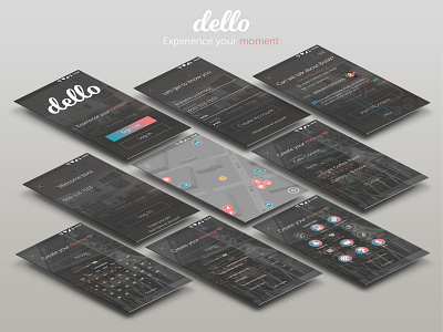 Dello Screen Spread app app design app designer daily ui design graph graphic design map ui maps minimal social app social media app ui uidesign user account ux ux design ux designer uxdesign web design