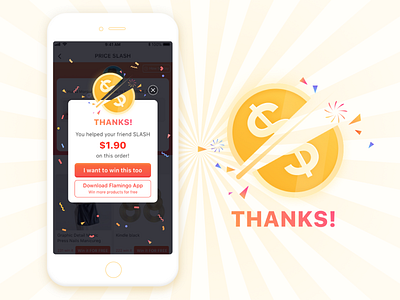 Ecommerce small game Popup app confetti congratulations ecommerce game graphic design illustration interface interface design popup thanks ui ui design ux design vector