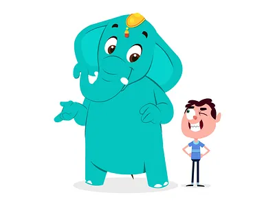 Elephant Story animation branding cute design graphics illustration typography ui vector