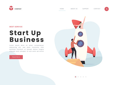 Startup Illustration for landing page app art blue branding design flat gradient icon illustration style ui ux vector website