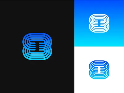 Logo Exploration abstract art blue gradient branding and identity connection digital structure dynamic effect geometric art gradient color hidden message letter c letter i logo design logo designer logomark minimalist flat modern monogram monogram letter mark