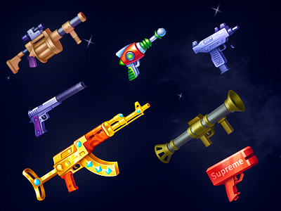 Weapons flipthegun game game art gamedesign gamedev illustration playgendary weapons