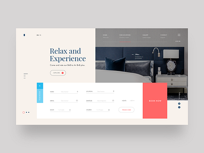 Bed & Breakfast UI air bnb app bed and breakfast webdesign booking concept hotel interface landing layout ui ux web webdesign webpage website