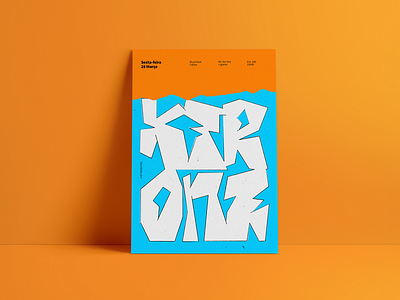 Ker One Poster blue design grid hip hop illustration lettering music orange photoshop poster urban