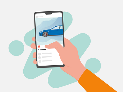 Illustration of social media on a smartphone adobe debut design drawing flat hand illustration illustrator infographic vector