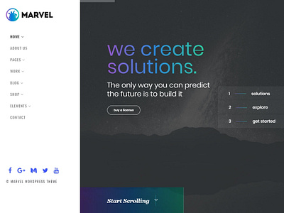 Marvel WordPress Theme - Vertical Navigation Menu agency branding design landing page menu bar page builder plugins portfolio responsive site builder slider template templates theme vertical vertical menu vertical navigation web design web development wordpress