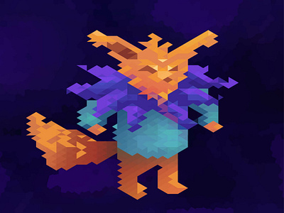 Space Fox adobe adobe photoshop charachter character art character concept character design design fox fur game artist hexel hexels illustration marmoset marmoset hexels pixel pixel art voxel