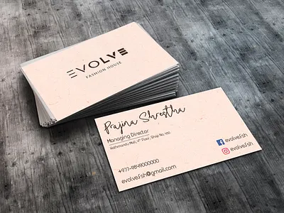 Business Card : Evolve Fashion House branding fashion logo logo logo design logo design concept