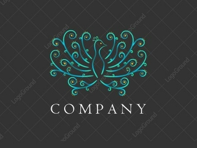 Peacock logo for sale animal beautiful beauty bird bird illustration bird logo crown elegant gold logo logo 2d logo design peacock swirl swirls swirly teal