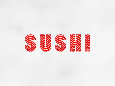 Sushi food japan logo meat salmon sushi type typeface
