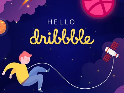 Hello Dribble design hello hello dribble hello world illustration