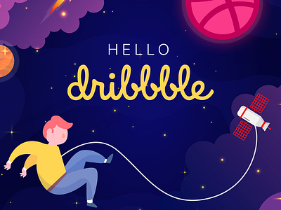 Hello Dribble design hello hello dribble hello world illustration