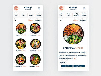 Gló app branding calculator design food resturant ui ux design ui deisgn ux webdesign