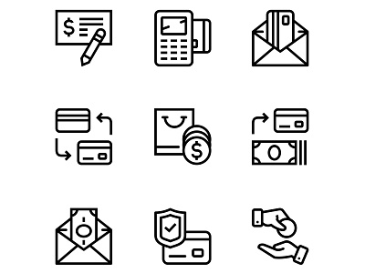 Payment, money, finance, card and cash icons set 3 business cash check coins credit card dollar exchange finance icons interface mobile money protect terminal vector