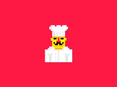 Chef 8 bit chef cook food kitchen pixel recipe