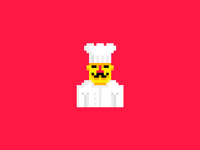 Chef 8 bit chef cook food kitchen pixel recipe