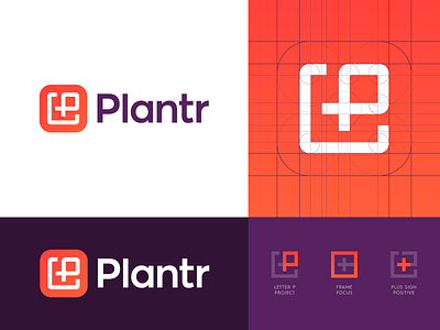 Plantr - Logo Concept 2 branding design business career cloud document focus frame grow identity identity design logo logo design logo identity branding icon management plant positive project tool track work