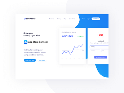 Baremetrics for Apple App Store Connect analytics apple appstore baremetrics data ios landing page subscription ui