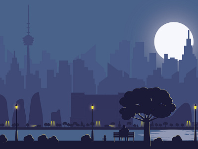 Landmarks of Baku adobephotoshop baku boulevard cat city debut design dribbble best shot dribbble debut flametower flat girlandboy hellodribbble illustration landmark love moon night romantic vector