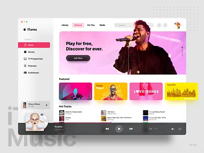 iTunes Redesign - Music itunes music players redesign