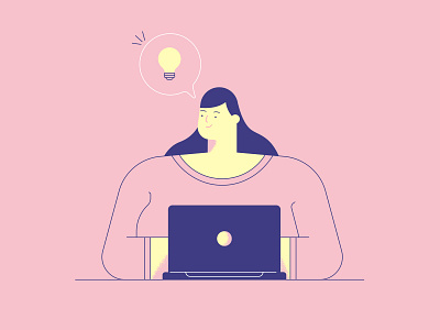 Working woman art design flat illustration vector woman work