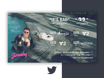 "This Week in Jimothy" (c. 2017) branding social twitch twitter
