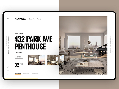 432 Park Ave design flat hero landing ui ux web website
