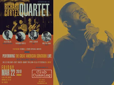 Richard Cortez Quartet Poster Design club jazz poster richard cortez