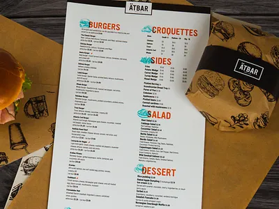 Mockup Menu and Food Packaging burger food menu mockup packaging resturant sandwich wrapper