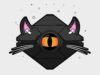 Nine Lives Ghost Shell cat destiny destiny 2 ghost shell illustration kitty lineart vector