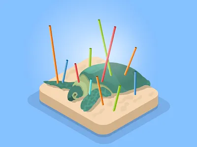 Plastic Straws Kill plastic straw turtle vector vector art