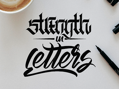 Strength in letters brushlettering hand draw ipadlettering lettering letters procreate script type typedesign typography