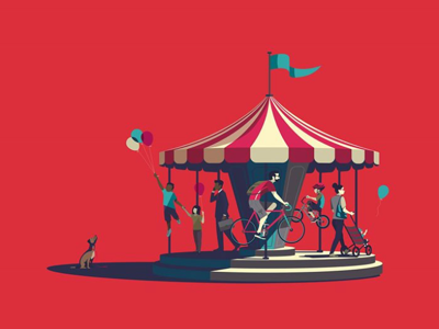 Transport for London poster illustration london merry go round vector