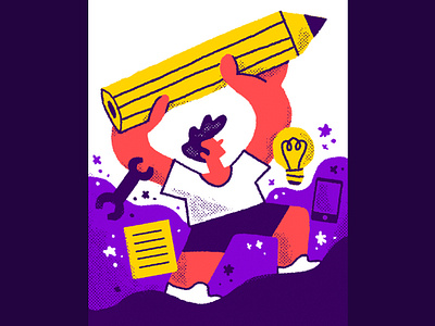 Innovation character creative design editorial fun illustration