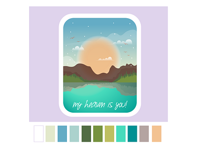 Nature Postal! color colorful design drawing dribbble heaven illustration illustrator inspiration life like logo nature sea sketch sky sticker sun sunset typography