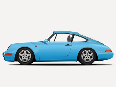 1995 Porsche 993 Illustration car design icon illustration porsche porsche 993 sketch sketchapp super car vector