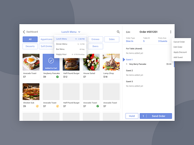 Restaurant POS - Take Order app application business card design ios merchant mobile order details order food payment point of sale pos restaurant tablet app tablet design ui uiux ux