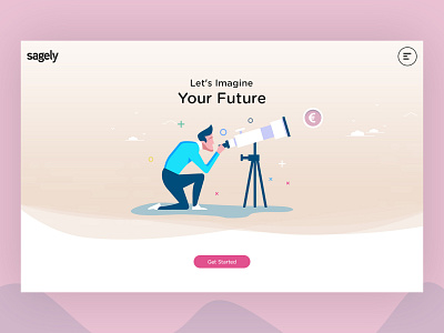 Fintech Goal Setting financial app fintech goals illustration landing page