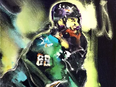 Brent Burns Sharks Hockey by Mark Gray art brent burns art fine art hockey teams paintings sharks hockey sports sports art