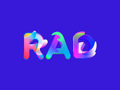 Rad typography branding design gradient illustration letters logo product illustration type typography vector
