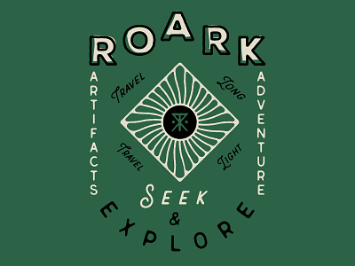 Roark Lockup branding illustration lockup offset roark screen print shirt design surf company tee design type type art typography vintage