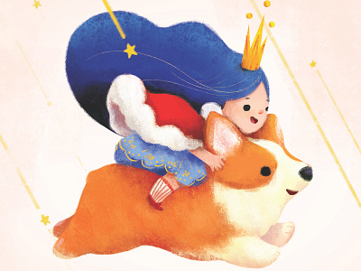 Corgi With Fairy Princess character design children book illustration digital illustration illustraiton agency illustration illustration agency illustration challenge